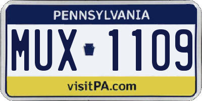 PA license plate MUX1109