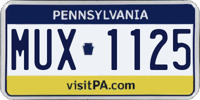 PA license plate MUX1125