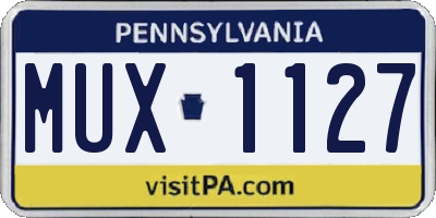 PA license plate MUX1127