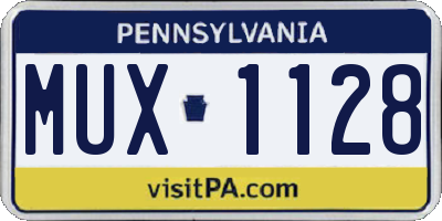 PA license plate MUX1128