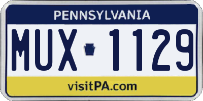 PA license plate MUX1129