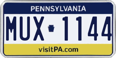 PA license plate MUX1144