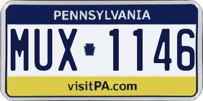 PA license plate MUX1146