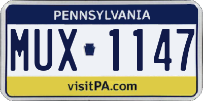 PA license plate MUX1147