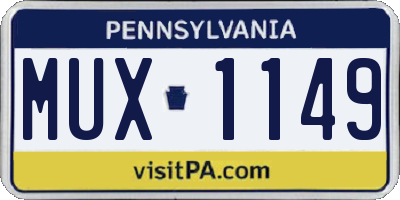 PA license plate MUX1149