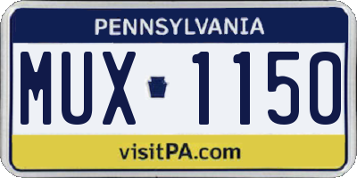 PA license plate MUX1150