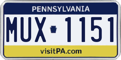 PA license plate MUX1151
