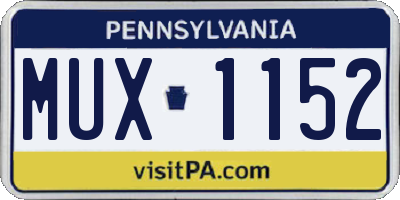 PA license plate MUX1152