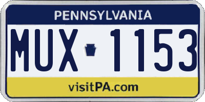 PA license plate MUX1153