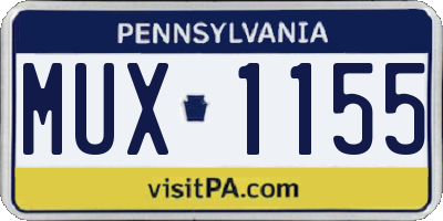 PA license plate MUX1155