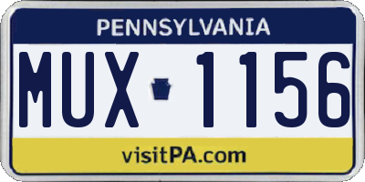 PA license plate MUX1156