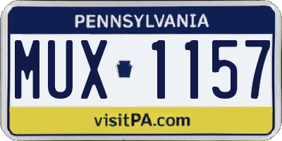 PA license plate MUX1157