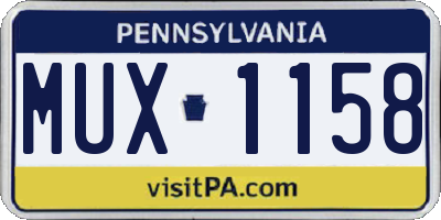 PA license plate MUX1158