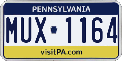PA license plate MUX1164