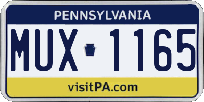 PA license plate MUX1165