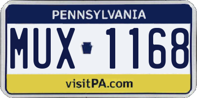 PA license plate MUX1168