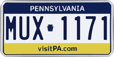 PA license plate MUX1171