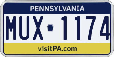 PA license plate MUX1174