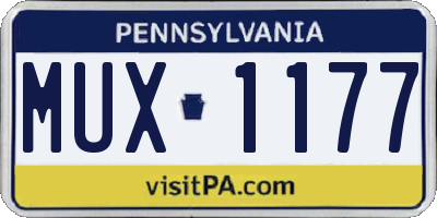 PA license plate MUX1177