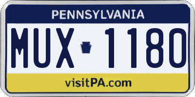 PA license plate MUX1180