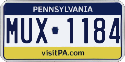 PA license plate MUX1184