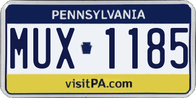 PA license plate MUX1185