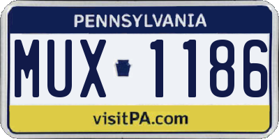 PA license plate MUX1186