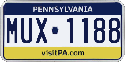 PA license plate MUX1188