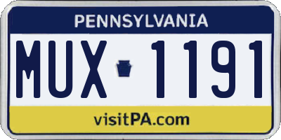 PA license plate MUX1191