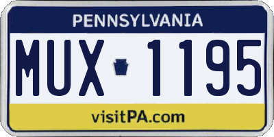 PA license plate MUX1195