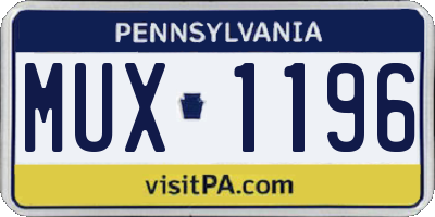 PA license plate MUX1196