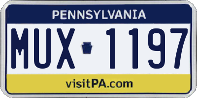 PA license plate MUX1197