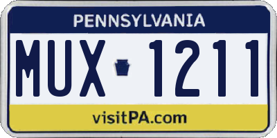 PA license plate MUX1211