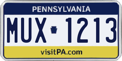 PA license plate MUX1213