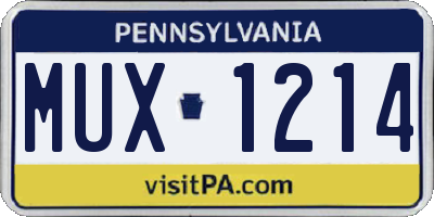 PA license plate MUX1214