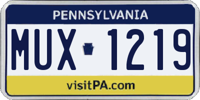 PA license plate MUX1219