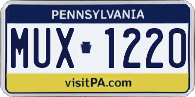 PA license plate MUX1220