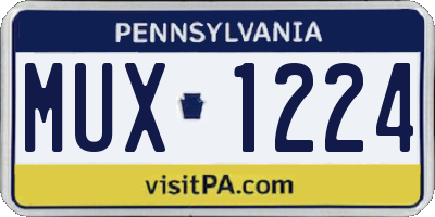 PA license plate MUX1224