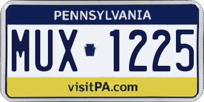 PA license plate MUX1225