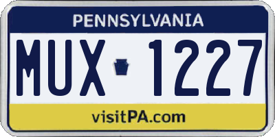 PA license plate MUX1227