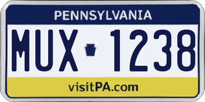 PA license plate MUX1238