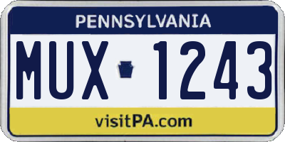 PA license plate MUX1243