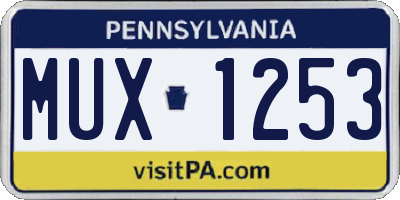 PA license plate MUX1253