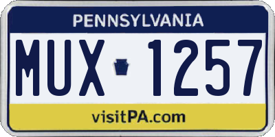 PA license plate MUX1257