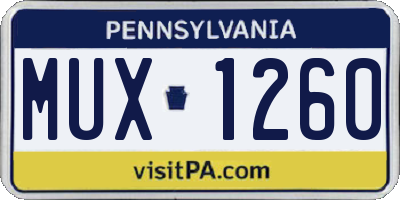 PA license plate MUX1260
