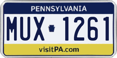 PA license plate MUX1261