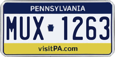 PA license plate MUX1263