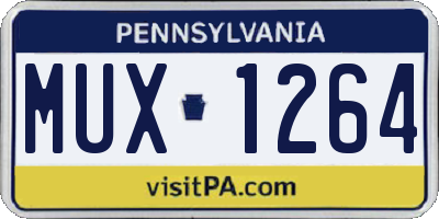 PA license plate MUX1264