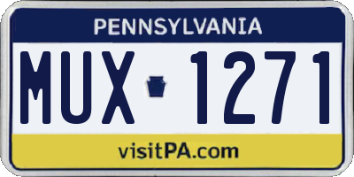 PA license plate MUX1271