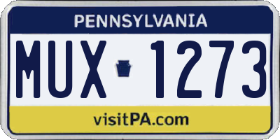PA license plate MUX1273